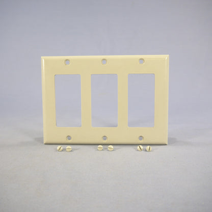 Eagle 2163GY Gray 3-Gang Decorator GFCI GFI Plastic Standard Wallplate Cover
