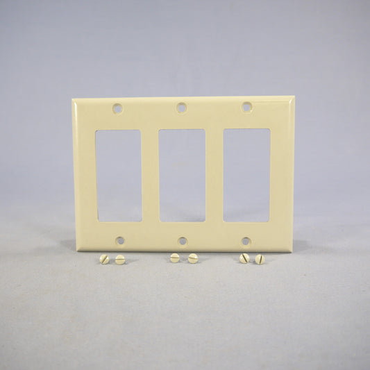 Eagle 2163GY Gray 3-Gang Decorator GFCI GFI Plastic Standard Wallplate Cover