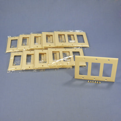 Eagle 2163V Ivory Standard Decorator 3G Thermoset Wallplate GFCI Covers 10-Pack