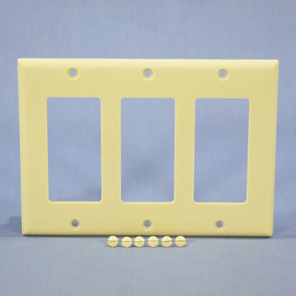 Eagle 2163V Ivory 3-Gang Decorator GFCI GFI Plastic Standard Wallplate Cover