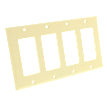 Eagle 2164V Ivory 4-Gang Decorator GFCI GFI Plastic Standard Wallplate Cover