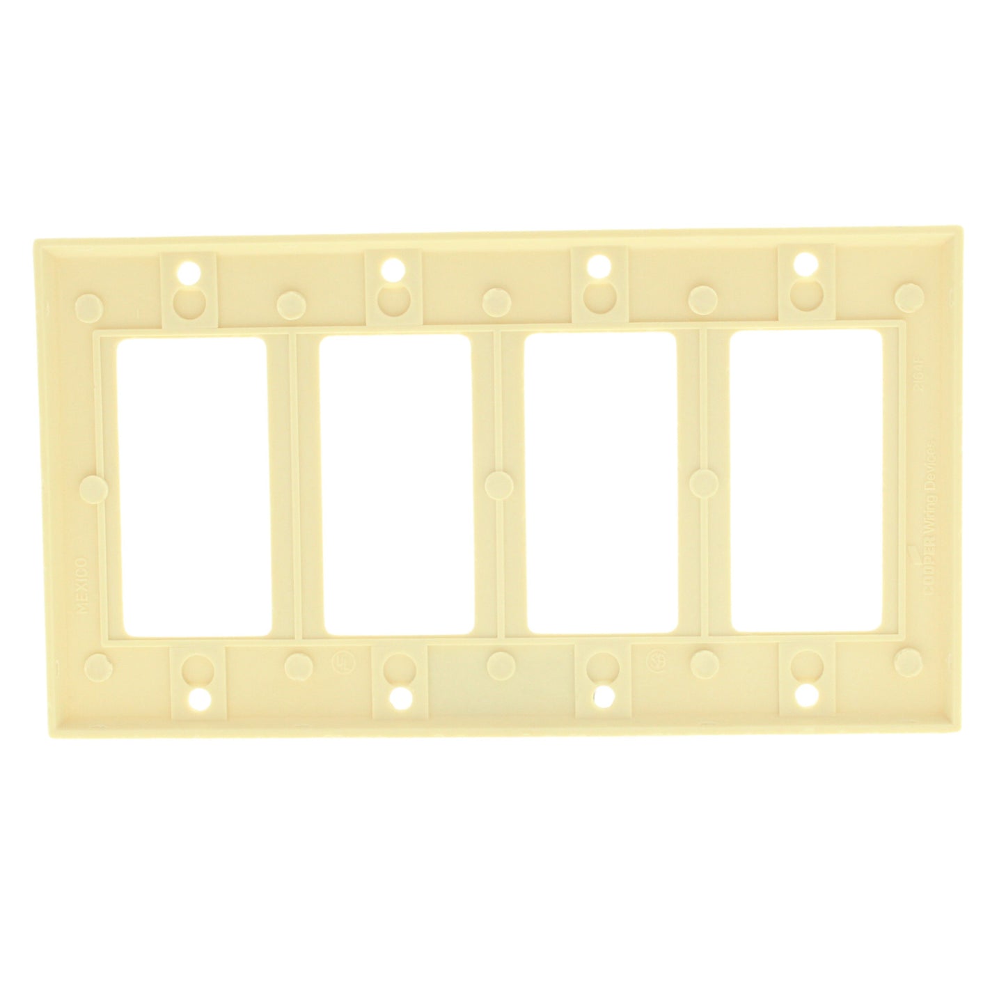Eagle 2164V Ivory 4-Gang Decorator GFCI GFI Plastic Standard Wallplate Cover