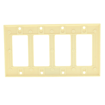 Eagle 2164V Ivory 4-Gang Decorator GFCI GFI Plastic Standard Wallplate Cover