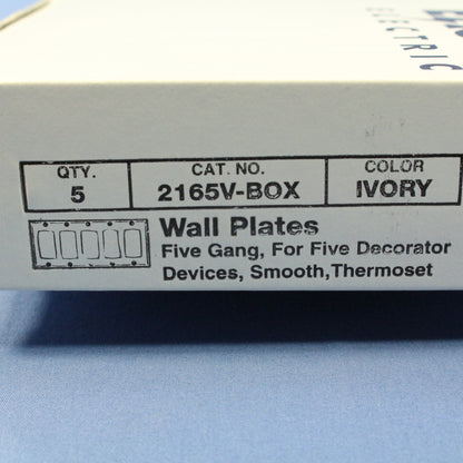 Eagle 2165V Ivory 5-Gang Decorator GFCI GFI Plastic Standard Wallplate Cover 5pc