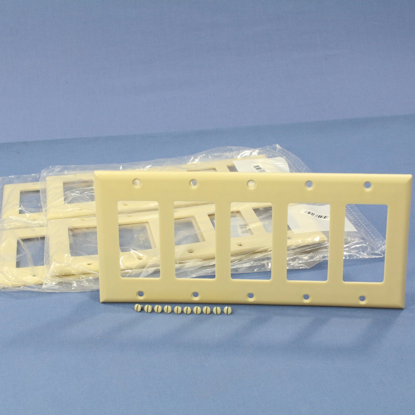 Eagle 2165V Ivory 5-Gang Decorator GFCI GFI Plastic Standard Wallplate Cover 5pc