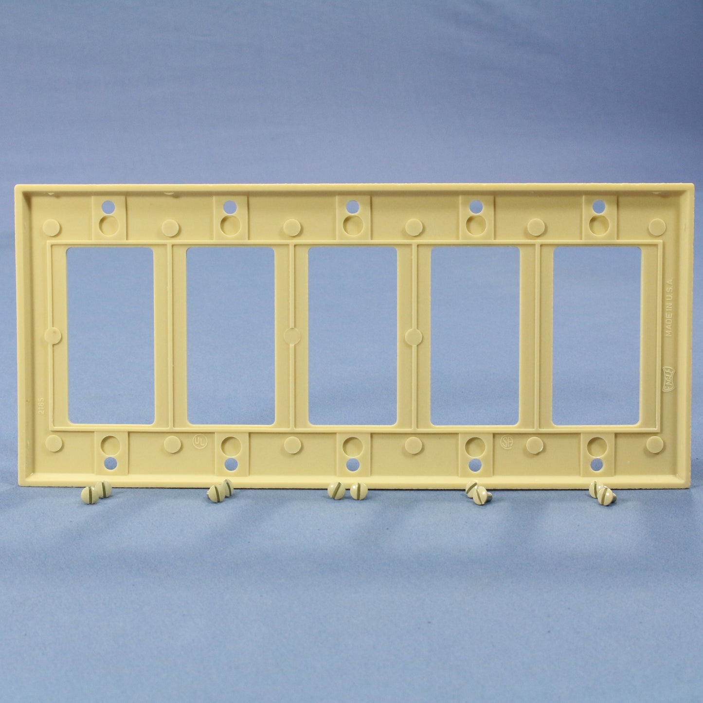 Eagle 2165V Ivory 5-Gang Decorator GFCI GFI Plastic Standard Wallplate Cover 5pc