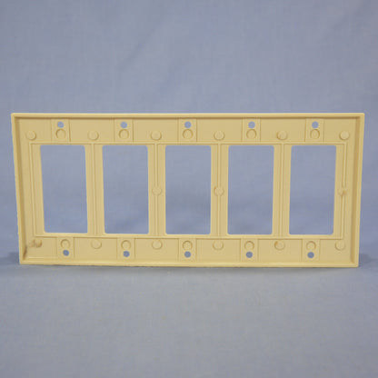 Eagle 2165V Ivory 5-Gang Decorator GFCI GFI Plastic Standard Wallplate Cover