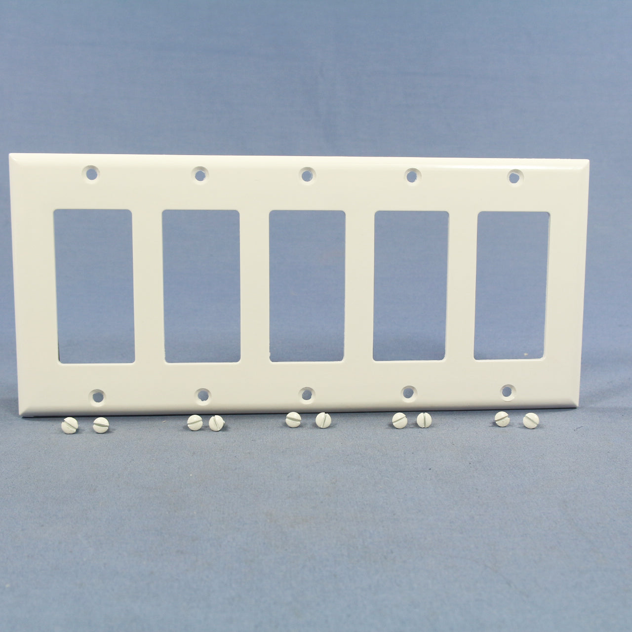 Eagle 2165W White 5-Gang Decorator GFCI GFI Plastic Standard Wallplate Cover