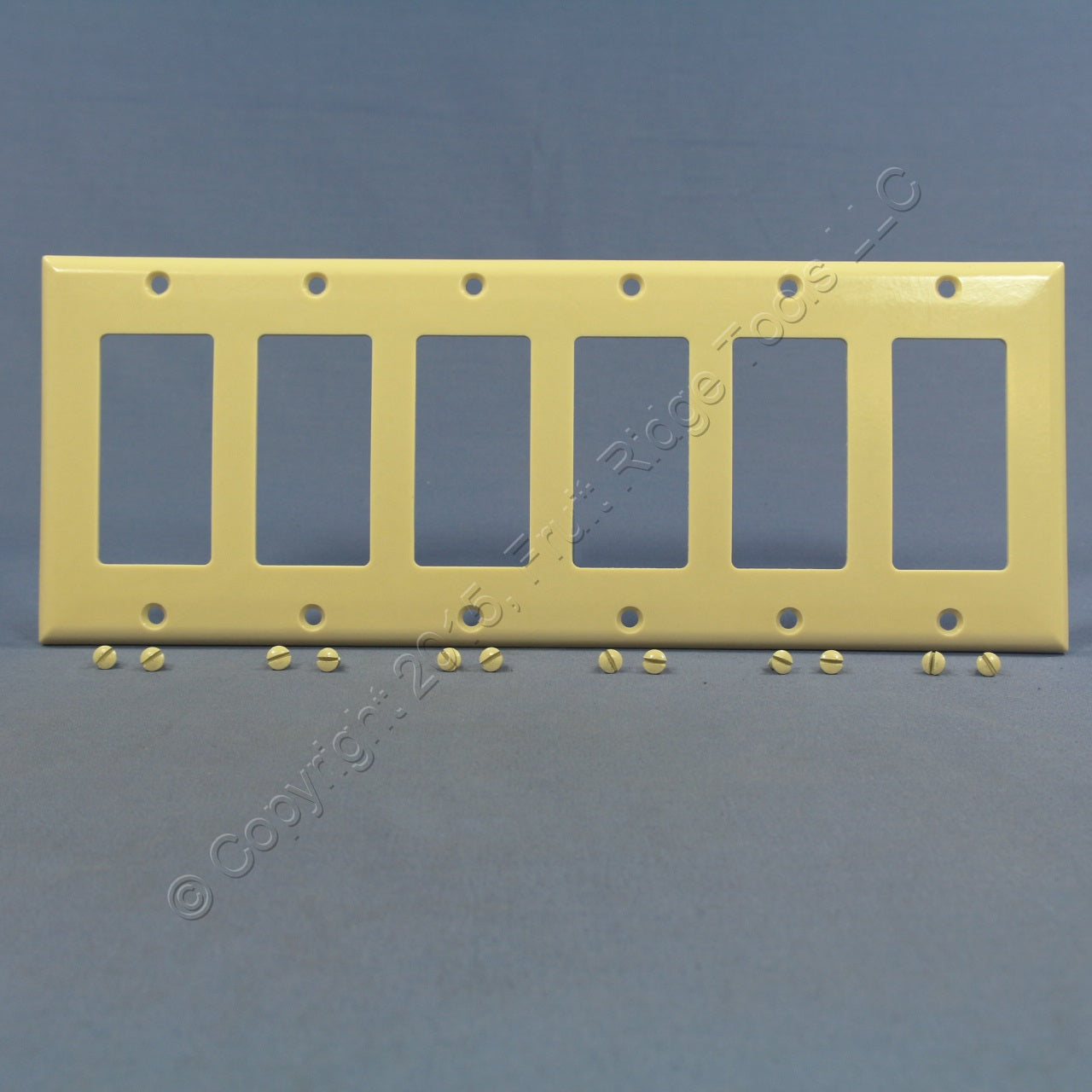 Eagle 2166V Ivory 6-Gang Decorator Rocker GFCI GFI Cover Thermoset Wallplate
