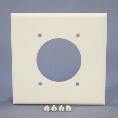 Eagle 2168W White 2-Gang 2.15" Power Outlet Plastic Standard Wallplate Cover
