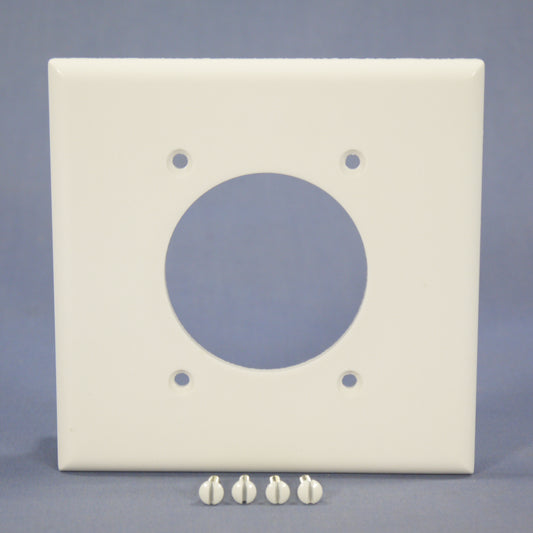 Eagle 2168W White 2-Gang 2.15" Power Outlet Plastic Standard Wallplate Cover