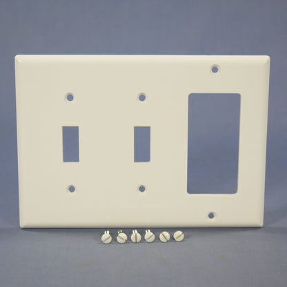 Eagle 2173W White 3-Gang Toggle Switch Decorator GFCI Plastic Standard Wallplate