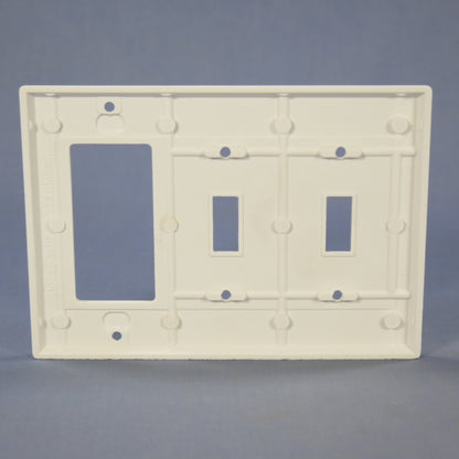 Eagle 2173W White 3-Gang Toggle Switch Decorator GFCI Plastic Standard Wallplate