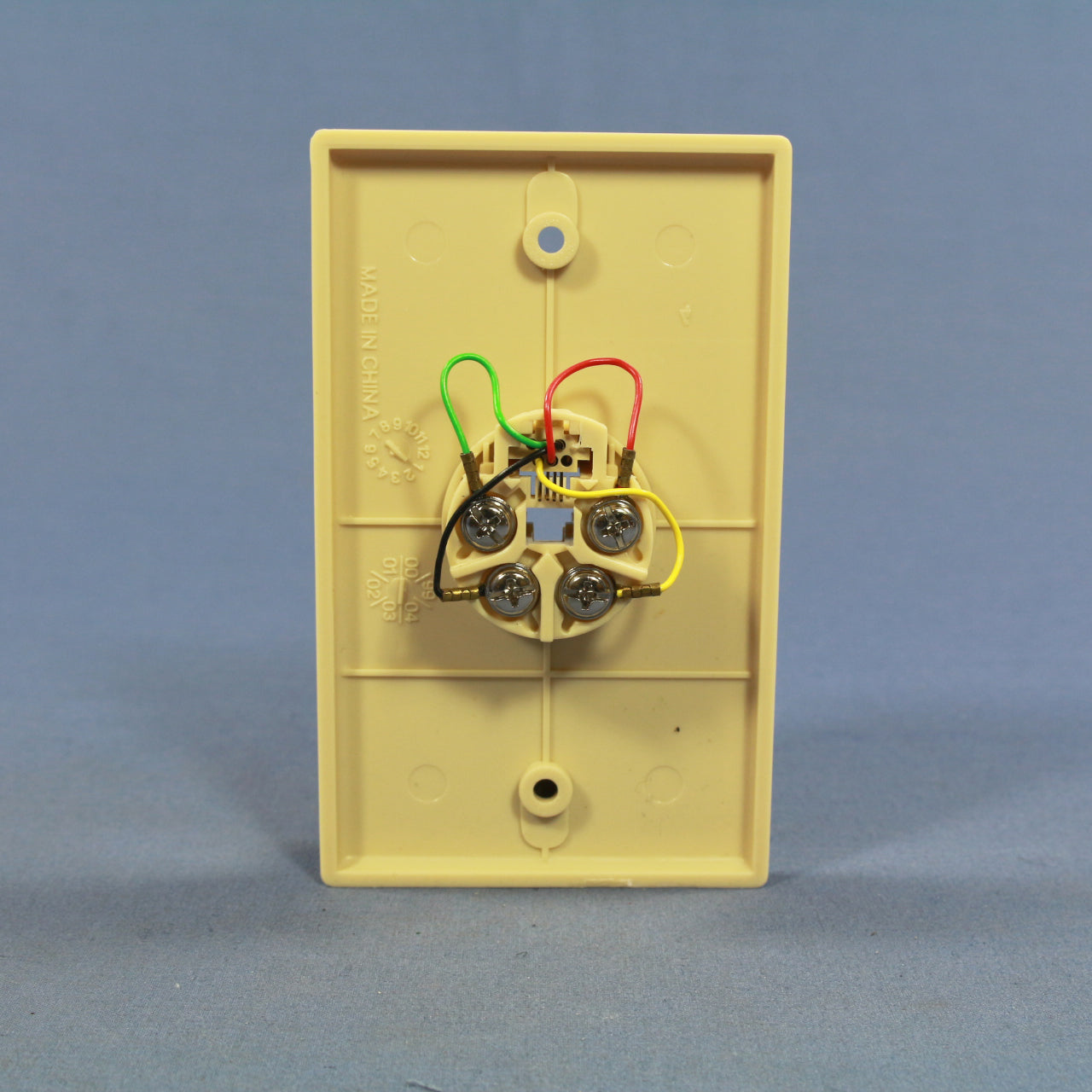 Eagle Ivory 1G Flush Phone Jack Wallplate 4-Conductor Telephone NON-UL 2532-4V