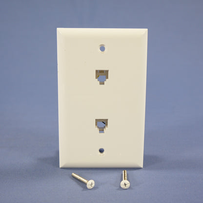 Eagle 2546-4W White 1-Gang Telephone Jack Plastic Standard Wallplate Cover