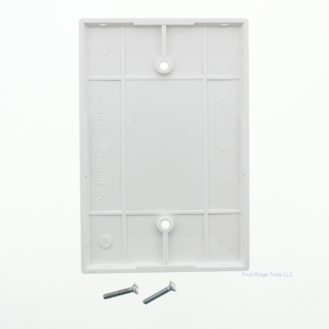 Eagle 2729W White 1-Gang Blank Plastic Oversize Wallplate Cover Plate Box Mount
