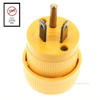 Eagle 3349 Yellow 20A Straight Blade Male Connector Plug NEMA 7-20P 7-20 277V