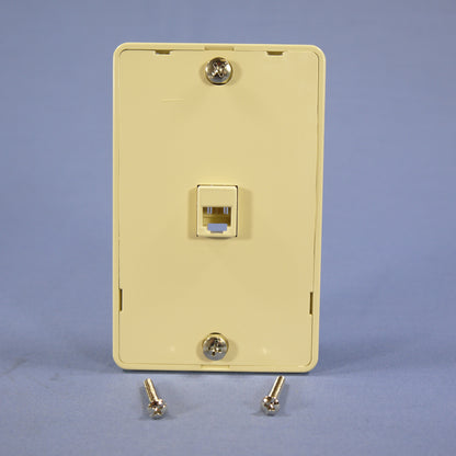 Eagle 3251-4V Ivory 1-Gang Phone Jack Unbreakable Nylon Standard Wallplate Cover