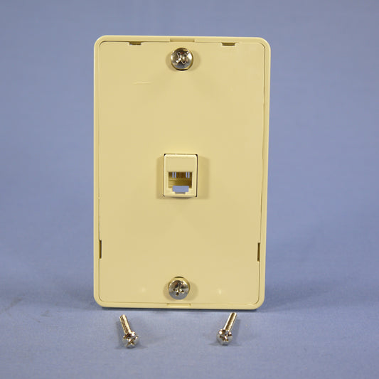 Eagle 3251-4V Ivory 1-Gang Phone Jack Unbreakable Nylon Standard Wallplate Cover