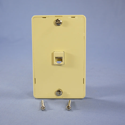 Eagle 3521-6V Ivory 1-Gang Unbreakable Nylon Phone Jack Standard Wallplate Cover