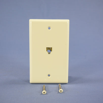 Eagle 3532-4A Almond 1-Gang Telephone Jack Unbreakable Standard Wallplate Cover