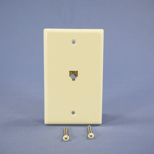 Eagle 3532-4A Almond 1-Gang Telephone Jack Unbreakable Standard Wallplate Cover