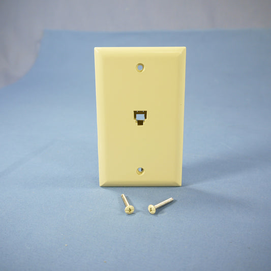Eagle Ivory Flush Mount Phone Jack Wall Plate 4-Conductor Telephone 3532-4V