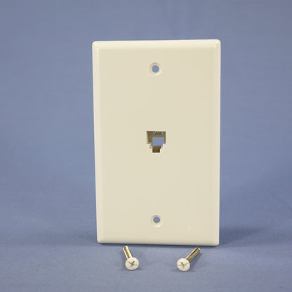 Eagle 3532-4W White 1-Gang Phone Jack Unbreakable Nylon Standard Wallplate Cover