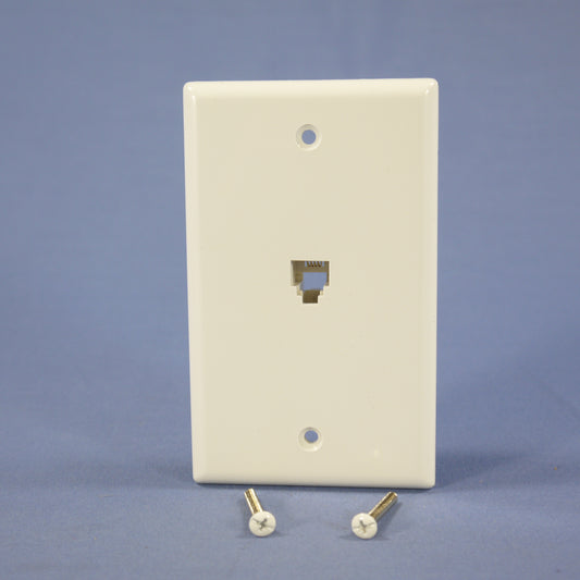 Eagle 3532-4W White 1-Gang Phone Jack Unbreakable Nylon Standard Wallplate Cover