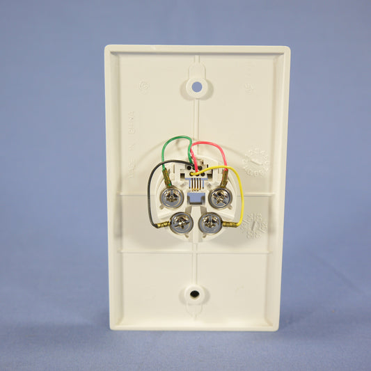 Eagle 3532-4W White 1-Gang Phone Jack Unbreakable Nylon Standard Wallplate Cover