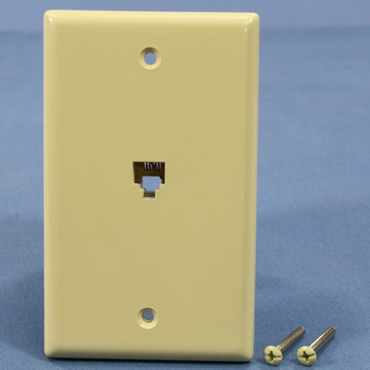 Eagle 3532-6V Ivory 1-Gang Phone Jack Unbreakable Nylon Standard Wallplate Cover