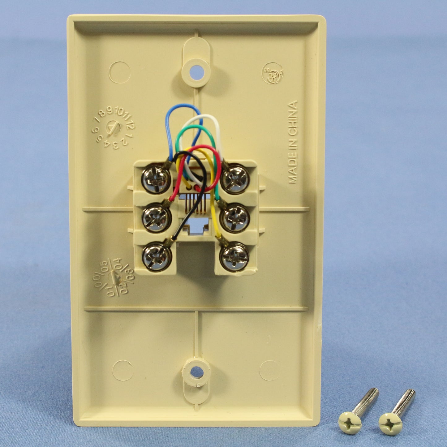 Eagle 3532-6V Ivory 1-Gang Phone Jack Unbreakable Nylon Standard Wallplate Cover