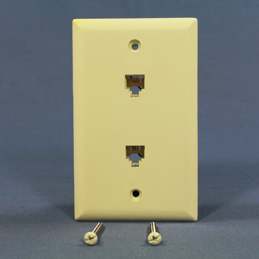 Eagle 3546-4A Almond 1-Gang 2-Phone Jack Unbreakable Standard Wallplate Cover