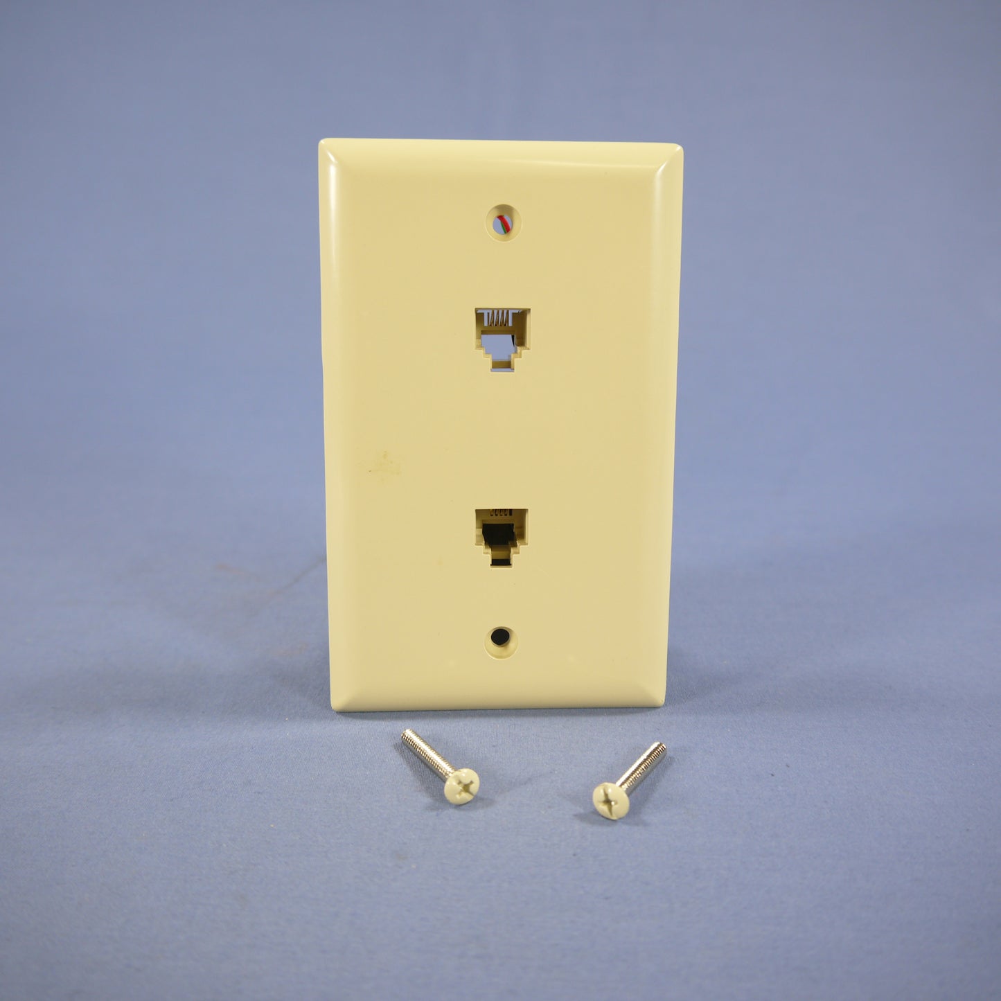Eagle 3546-4V Ivory Flush Type 625B4 4-Conductor Two Telephone Jack 1G Wallplate