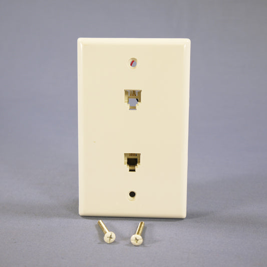 Eagle 3546-4W White 1-Gang Telephone Jack Unbreakable Standard Wallplate Cover