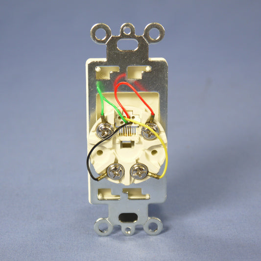 Eagle 3560-4A Almond 1-Gang Flush 4-Conductor Voice Data Modular Jack Insert