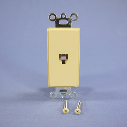 Eagle Ivory Flush Mount 4-Conductor Decorator Voice/Data Modular Jack 3560-4V