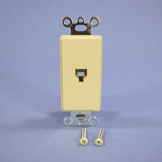 Eagle Ivory Flush Mount 4-Conductor Decorator Voice/Data Modular Jack 3560-4V