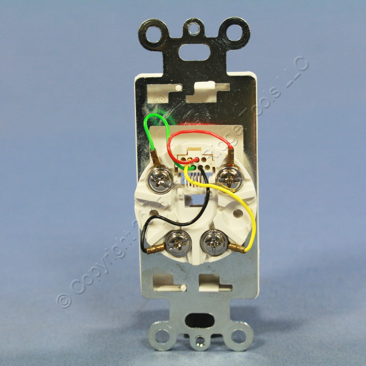 Eagle White Flush Mount 4-Conductor Decorator Voice/Data Modular Jack 3560-4W