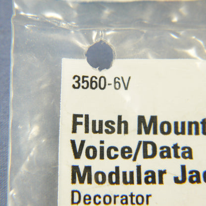 Eagle 3560-6V Ivory 1-Gang Flush 6-Conductor Decorator Voice Modular Jack Insert