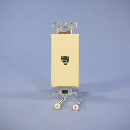 Eagle 3560-6V Ivory 1-Gang Flush 6-Conductor Decorator Voice Modular Jack Insert