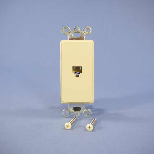 Eagle 3560-6V Ivory 1-Gang Flush 6-Conductor Decorator Voice Modular Jack Insert