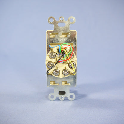 Eagle 3560-6V Ivory 1-Gang Flush 6-Conductor Decorator Voice Modular Jack Insert