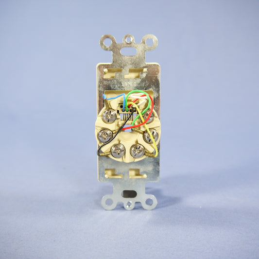 Eagle 3560-6V Ivory 1-Gang Flush 6-Conductor Decorator Voice Modular Jack Insert