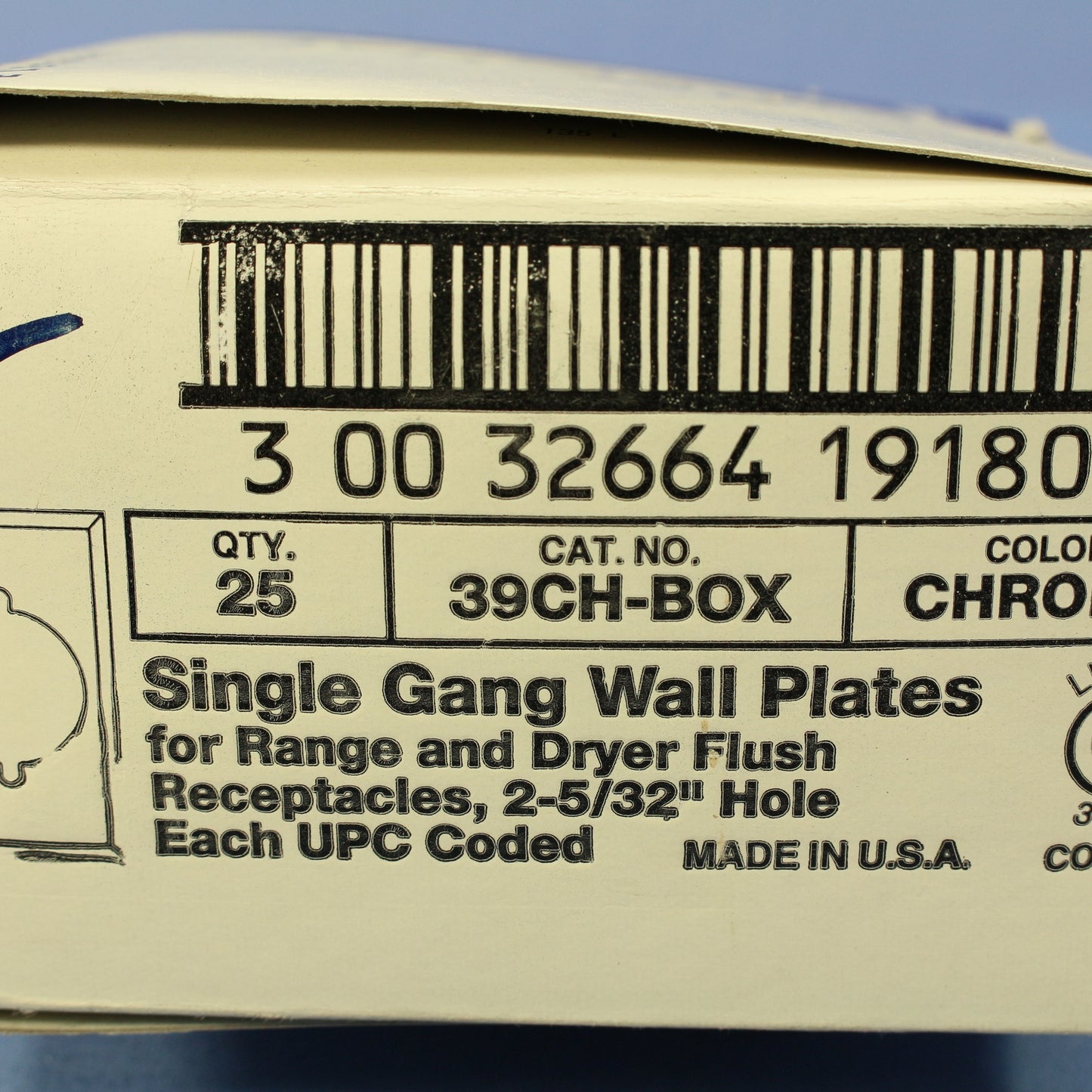 Eagle 39CH Chrome 1-Gang Power Outlet 2.156" Chrome Plated Steel Wallplate 25pcs