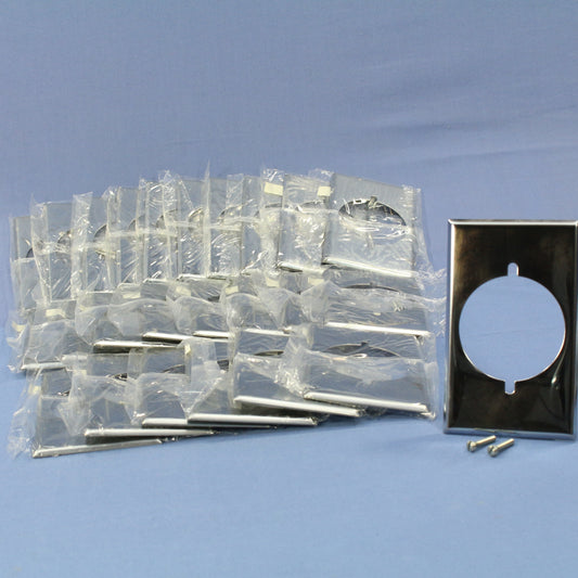 Eagle 39CH Chrome 1-Gang Power Outlet 2.156" Chrome Plated Steel Wallplate 25pcs