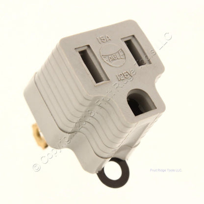 10 Eagle Gray 3-Prong Plug Outlet Cord Adapters Grounding Polarized 15A 419GY