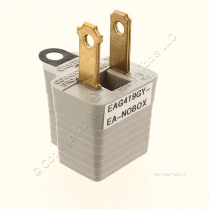 10 Eagle Gray 3-Prong Plug Outlet Cord Adapters Grounding Polarized 15A 419GY
