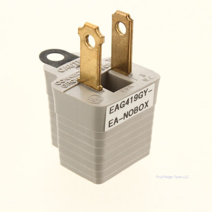Eagle Gray 3-Prong Plug Outlet Cord Adapter Grounding Polarized 15A Bulk 419GY