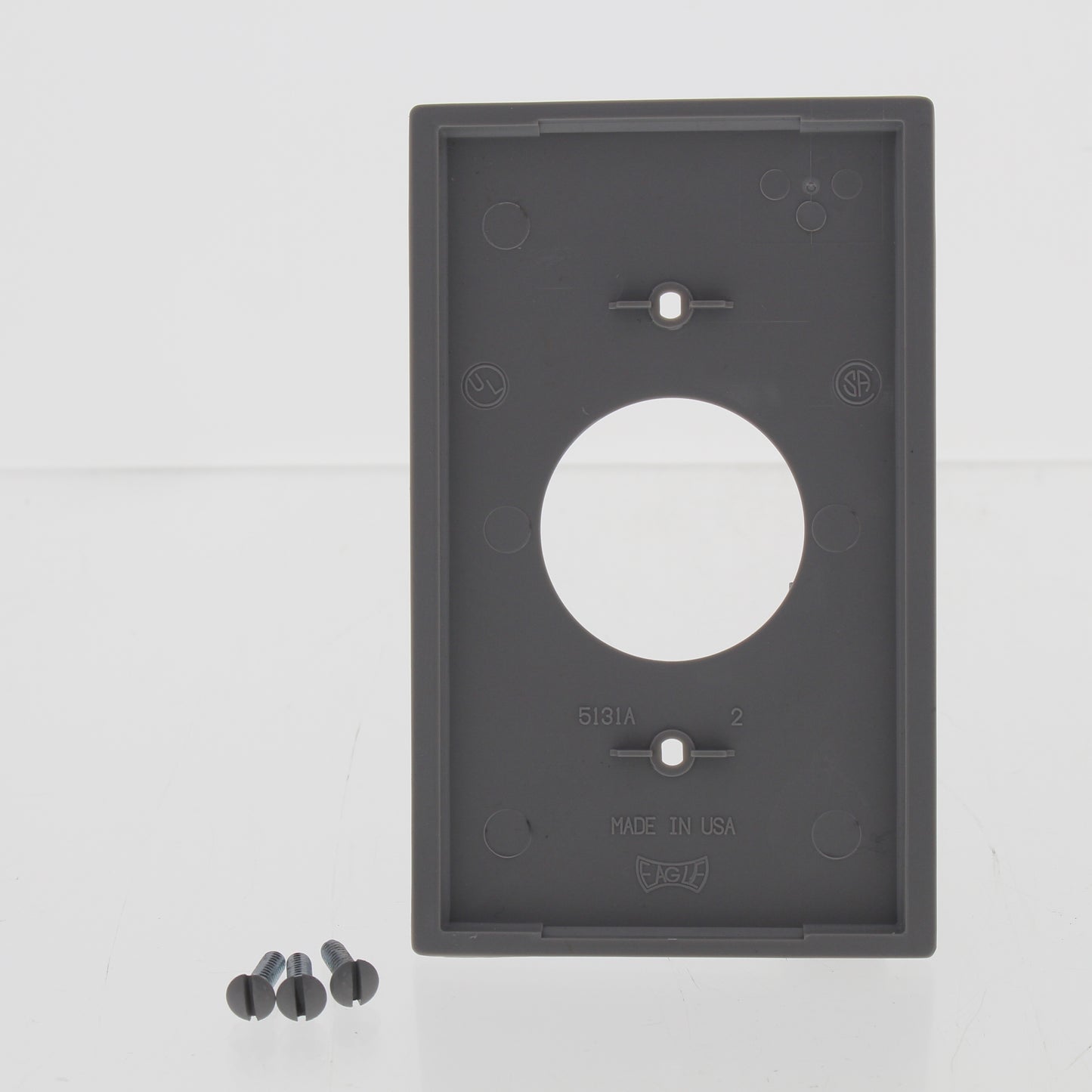 Eagle Gray 1-Gang 1.406" Single Receptacle Outlet Cover Nylon Wallplate 5131GY